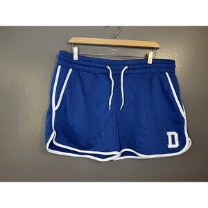 POP MAN Shorts Mens XL Blue White Piping Athletic Dolphin Drawstring D Patch